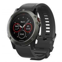 eses Silikonový řemínek pro Garmin - Vzorovaný černý, QuickFit 26 mm