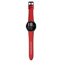 eses Sportovní kožený řemínek pro Samsung Galaxy Watch 4, 5, 6 - Červený, 20 mm