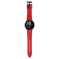 eses Sportovní kožený řemínek pro Samsung Galaxy Watch 4, 5, 6, 7 - Červený, 20 mm