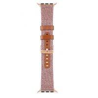 eses Kožený formální řemínek pro Apple Watch - Růžový 42mm, 44mm, 45mm, 49mm