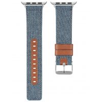 eses Kožený formální řemínek pro Apple Watch - Modrý 42mm, 44mm, 45mm, 49mm