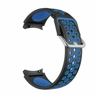 eses Silikonový dírkovaný řemínek pro Samsung Galaxy Watch 4, 5, 6, 7 - Černo modrý, 20 mm