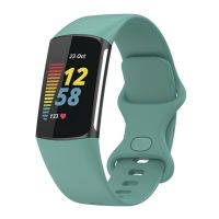 eses Silikonový řemínek pro Fitbit Charge 5 a 6 - Velikost L, zelený