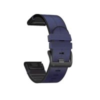 eses Sportovní kožený řemínek pro Garmin - Tmavě modrý, QuickFit 26 mm
