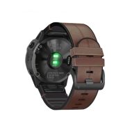 eses Sportovní kožený řemínek pro Garmin - Tmavě hnědý, QuickFit 26 mm