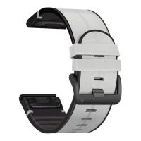 eses Sportovní kožený řemínek pro Garmin - Světle šedý, QuickFit 26 mm