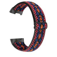 eses Elastický řemínek pro Fitbit Charge 5 a 6 - Vzorovaný, růžovo oranžový