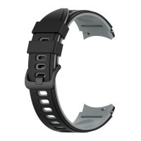 eses Silikonový řemínek pro Samsung Galaxy Watch 4, 5, 6 - Černo šedý, 20 mm