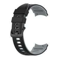 eses Silikonový řemínek pro Samsung Galaxy Watch 4, 5, 6, 7 - Černo šedý, 20 mm