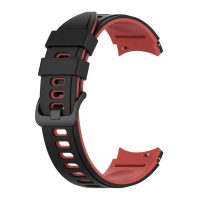 eses Silikonový řemínek pro Samsung Galaxy Watch 4, 5, 6, 7 - Černo červený, 20 mm
