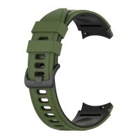 eses Silikonový řemínek pro Samsung Galaxy Watch 4, 5, 6, 7 - Khaki černý, 20 mm