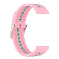 eses Silikonový řemínek dírkovaný - Růžovo zelený, 22 mm