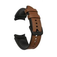 eses Sportovní kožený řemínek pro Samsung Galaxy Watch 4, 5, 6, 7 - Hnědý, 20 mm