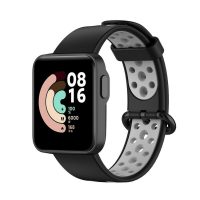 eses Silikonový dírkovaný řemínek pro Xiaomi Redmi Watch 2 - Černo šedý