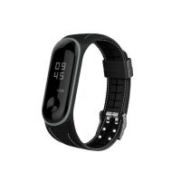 eses Silikonový řemínek pro Xiaomi Mi Band 5 a Xiaomi Mi Band 6 - Černý s šedým prošíváním