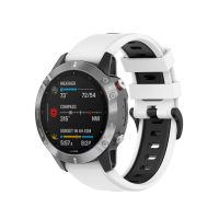 eses Silikonový řemínek pro Garmin - Bílo černý, QuickFit 20 mm