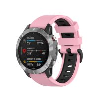 eses Silikonový řemínek pro Garmin - Růžovo černý, QuickFit 20 mm