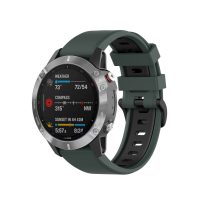 eses Silikonový řemínek pro Garmin - Tmavě zeleno černý, QuickFit 20 mm