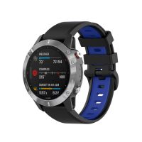 eses Silikonový řemínek pro Garmin - Černo modrý, QuickFit 22 mm