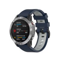 eses Silikonový řemínek pro Garmin - Tmavě modro šedý, QuickFit 22 mm