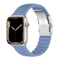eses Silikonový řemínek pro Apple Watch s kovovou sponou - Modrý 38mm, 40mm, 41mm