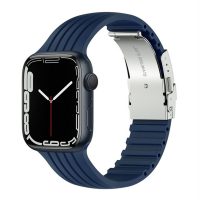 eses Silikonový řemínek pro Apple Watch s kovovou sponou - Tmavě modrý 42mm, 44mm, 45mm, 49mm