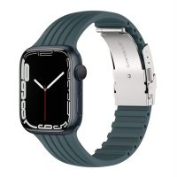 eses Silikonový řemínek pro Apple Watch s kovovou sponou - Zelený 42mm, 44mm, 45mm, 49mm