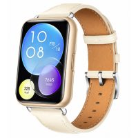eses Kožený řemínek pro Huawei Watch Fit 2 - Smetanově bílý