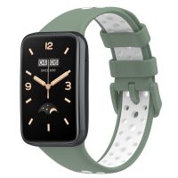 eses Silikonový řemínek dírkovaný pro Xiaomi Mi Band 7 Pro - Khaki bílý