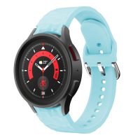 eses Silikonový řemínek strukturovaný pro Samsung Galaxy Watch 4, 5, 6, 7 - Světle modrý, 20 mm