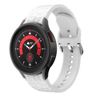 eses Silikonový řemínek strukturovaný pro Samsung Galaxy Watch 4, 5, 6, 7 - Bílý, 20 mm
