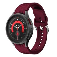 eses Silikonový řemínek strukturovaný pro Samsung Galaxy Watch 4, 5, 6 - Vínový, 20 mm