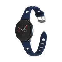 eses Silikonový řemínek splétaný pro Samsung Galaxy Watch 4 a Watch 5 - Tmavě modrý, 20 mm