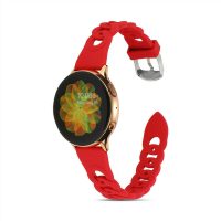 eses Silikonový řemínek splétaný pro Samsung Galaxy Watch 4, 5, 6, 7 - Červený, 20 mm