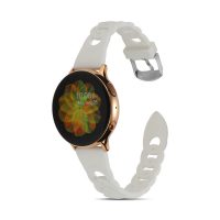 eses Silikonový řemínek splétaný pro Samsung Galaxy Watch 4, 5, 6, 7 - Bílý, 20 mm