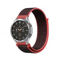 eses Nylonový řemínek na suchý zip - Červeno černý, 18 mm