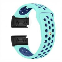 eses Silikonový dírkovaný řemínek pro Garmin - Mátovo modrý, QuickFit 26mm