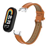 eses Kožený řemínek pro Xiaomi Mi Band 8 a 9 - Hnědý