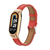 eses Kožený řemínek pro Xiaomi Mi Band 8 a 9 - Červený