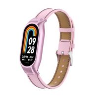 eses Kožený řemínek pro Xiaomi Mi Band 8 a 9 - Růžový