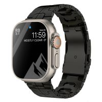 eses Titanový řemínek s pruhem pro Apple Watch - Černý 42mm, 44mm, 45mm, 49mm