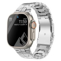 eses Titanový řemínek s pruhem pro Apple Watch - Stříbrný lesklý 38mm, 40mm, 41mm