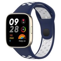 eses Silikonový dírkovaný řemínek pro Xiaomi Redmi Watch 3 Active - Modro bílý