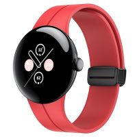 eses Silikonový řemínek s magnetickou sponou pro Google Pixel Watch 1, 2 - Červený