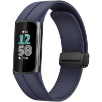 eses Silikonový řemínek s magnetickou přezkou pro Fitbit Charge 5 a 6 - Modrý