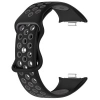 eses Silikonový dírkovaný řemínek pro Xiaomi Redmi Watch 4, Smart Band 8 Pro a 9 Pro - Černo šedý