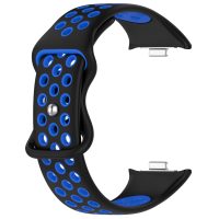 eses Silikonový dírkovaný řemínek pro Xiaomi Redmi Watch 4, Smart Band 8 Pro a 9 Pro - Černo modrý