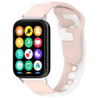 eses Silikonový řemínek pro Xiaomi Redmi Watch 4 a Xiaomi Smart Band 8 Pro - Růžovo bílý