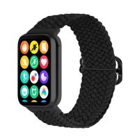eses Pletený nylonový řemínek pro Xiaomi Redmi Watch 4 a Xiaomi Smart Band 8 Pro - Černý