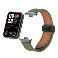 eses Kožený řemínek s magnetickou sponou pro Xiaomi Redmi Watch 4 a Xiaomi Smart Band 8 Pro - Zelený